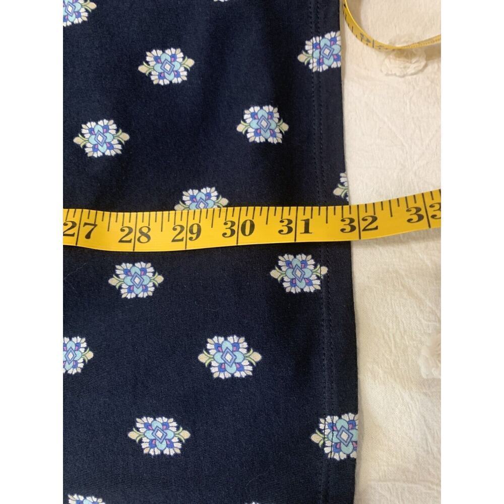 J Jill Tunic Top XL Navy Blue Floral Sleeveless Halter Pullover Boho Casual - Picture 5 of 8